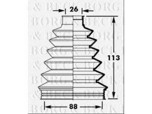 BORG & BECK BCB2376 gofruotoji membrana, kardaninis velenas 
 Ratų pavara -> Gofruotoji membrana
44018S6FE00