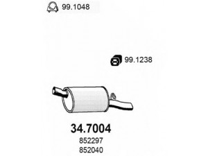 ASSO 34.7004 galinis duslintuvas 
 Išmetimo sistema -> Duslintuvas
852024, 852040, 852297, 90325214