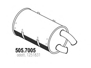 ASSO 505.7005 vidurinis / galinis duslintuvas 
 Išmetimo sistema -> Duslintuvas
1251831, 1301425