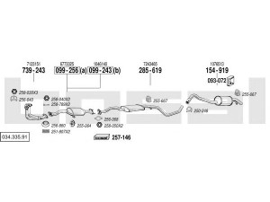 BOSAL 034.335.91 išmetimo sistema 
 Išmetimo sistema -> Išmetimo sistema, visa