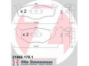 ZIMMERMANN 21866.170.1 stabdžių trinkelių rinkinys, diskinis stabdys 
 Techninės priežiūros dalys -> Papildomas remontas
6N0 698 151, 6N0 698 151 C