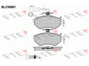 FTE BL2388B1 stabdžių trinkelių rinkinys, diskinis stabdys 
 Techninės priežiūros dalys -> Papildomas remontas
357 698 151 F