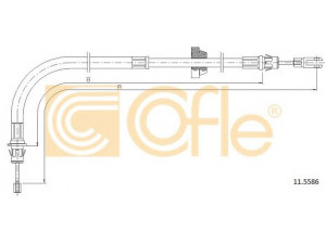 COFLE 11.5586 trosas, stovėjimo stabdys 
 Stabdžių sistema -> Valdymo svirtys/trosai
5032098, 7C1V2853CB