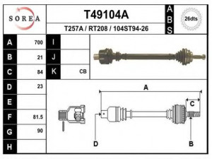 EAI T49104A kardaninis velenas 
 Ratų pavara -> Kardaninis velenas