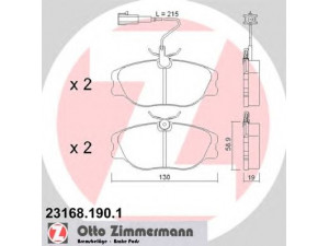 ZIMMERMANN 23168.190.1 stabdžių trinkelių rinkinys, diskinis stabdys 
 Techninės priežiūros dalys -> Papildomas remontas
9946750, 71748387, 71748391, 77362344