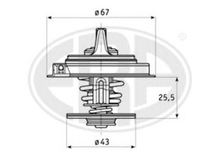 ERA 350174 termostatas, aušinimo skystis 
 Aušinimo sistema -> Termostatas/tarpiklis -> Thermostat
0422 48 46, EBC3 621, 001 203 91 75