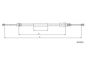 CABOR 10.6213 trosas, stovėjimo stabdys 
 Stabdžių sistema -> Valdymo svirtys/trosai
4745J7