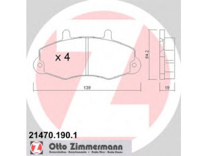 ZIMMERMANN 21470.190.1 stabdžių trinkelių rinkinys, diskinis stabdys 
 Techninės priežiūros dalys -> Papildomas remontas
1 301 589, 5 028 763, 6 197 738