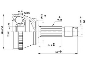 OPEN PARTS CVJ5230.10 jungčių komplektas, kardaninis velenas 
 Ratų pavara -> Sujungimai/komplektas
0046307121, 0087078574, 46307121