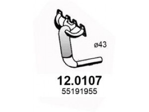 ASSO 12.0107 katalizatoriaus keitiklis 
 Išmetimo sistema -> Katalizatoriaus keitiklis
55191955