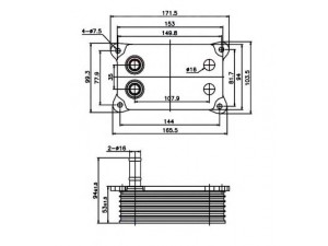 NRF 31071 alyvos aušintuvas, variklio alyva 
 Aušinimo sistema -> Radiatorius/alyvos aušintuvas -> Alyvos aušintuvas
1329011, 1477141, 1C1Q6B624AH