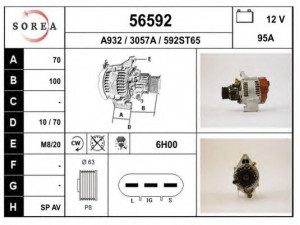 EAI 56592 kintamosios srovės generatorius 
 Elektros įranga -> Kint. sr. generatorius/dalys -> Kintamosios srovės generatorius