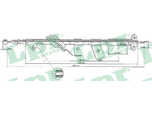 LPR C1162B trosas, stovėjimo stabdys 
 Stabdžių sistema -> Valdymo svirtys/trosai
3653070N00