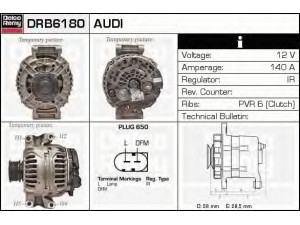 DELCO REMY DRB6180 kintamosios srovės generatorius 
 Elektros įranga -> Kint. sr. generatorius/dalys -> Kintamosios srovės generatorius
06B903016AA, 06B903016AB, 06B903016ABX