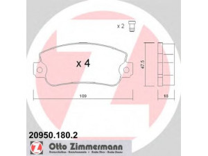 ZIMMERMANN 20950.180.2 stabdžių trinkelių rinkinys, diskinis stabdys 
 Techninės priežiūros dalys -> Papildomas remontas
5892310, 5892312, 5951660, 71748384