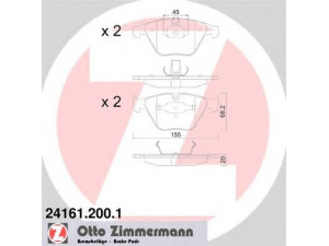 ZIMMERMANN 24161.200.1 stabdžių trinkelių rinkinys, diskinis stabdys 
 Techninės priežiūros dalys -> Papildomas remontas
34 11 6 776 161, 34 11 6 783 542