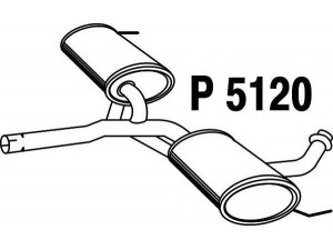 FENNO P5120 vidurinis duslintuvas 
 Išmetimo sistema -> Duslintuvas
7700423139, 7700830558