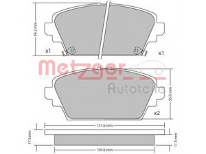 METZGER 1170124 stabdžių trinkelių rinkinys, diskinis stabdys 
 Techninės priežiūros dalys -> Papildomas remontas
45022-S1A-E02, 41060-4U127
