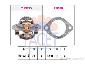 FACET 7.8378 termostatas, aušinimo skystis 
 Aušinimo sistema -> Termostatas/tarpiklis -> Thermostat