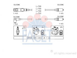 FACET 4.9551 uždegimo laido komplektas 
 Kibirkšties / kaitinamasis uždegimas -> Uždegimo laidai/jungtys
N 100 702 10, N 102 436 07, N 100 702 10