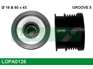 LUCAS ENGINE DRIVE LOPA0126 laisvos eigos sankaba, kint. sr. generatorius 
 Diržinė pavara -> Laisvos eigos sankaba, kint. sr. generatorius
77363565