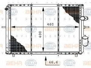 HELLA 8MK 376 706-371 radiatorius, variklio aušinimas 
 Aušinimo sistema -> Radiatorius/alyvos aušintuvas -> Radiatorius/dalys
77 00 804 240, 77 01 412 014