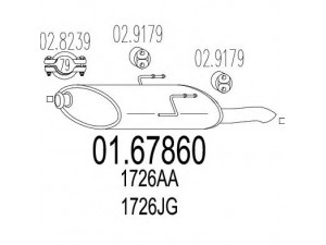 MTS 01.67860 galinis duslintuvas 
 Išmetimo sistema -> Duslintuvas
1726AA, 1726EA, 1726JG