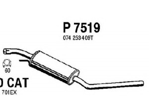 FENNO P7519 vidurinis duslintuvas 
 Išmetimo sistema -> Duslintuvas
074253409T