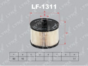 LYNXauto LF-1311 kuro filtras 
 Techninės priežiūros dalys -> Papildomas remontas
1313852, 1318563, 3M5Q9176AA, 8653668