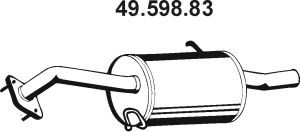 EBERSPÄCHER 49.598.83 galinis duslintuvas 
 Išmetimo sistema -> Duslintuvas
B3D6-40-100A, ZL07-40-100A