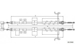 CABOR 10.5342 trosas, stovėjimo stabdys
1516240, 5030119, 5135368, 7T162A603AD