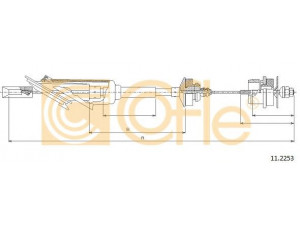 COFLE 11.2253 sankabos trosas 
 Dviratė transporto priemonės -> Kabeliai ir tachometro velenaai -> Sankabos trosas
2150Q2, 96262085