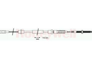 BENDIX 432408B trosas, stovėjimo stabdys 
 Stabdžių sistema -> Valdymo svirtys/trosai
4745F0
