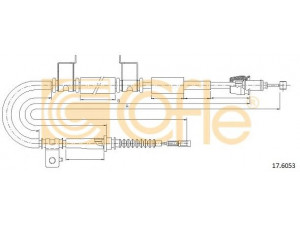 COFLE 17.6053 trosas, stovėjimo stabdys 
 Stabdžių sistema -> Valdymo svirtys/trosai
597701H300, 597701H400