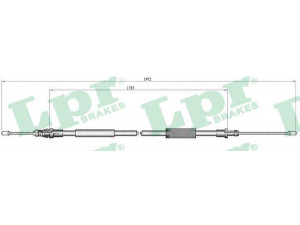 LPR C0107B trosas, stovėjimo stabdys 
 Stabdžių sistema -> Valdymo svirtys/trosai
4745W1, 9643731980, 4745W1