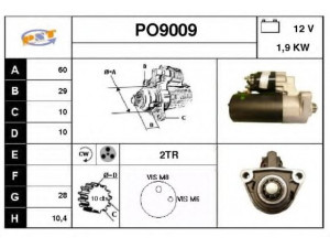 SNRA PO9009 starteris 
 Elektros įranga -> Starterio sistema -> Starteris
94860410600