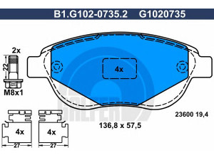 GALFER B1.G102-0735.2 stabdžių trinkelių rinkinys, diskinis stabdys 
 Techninės priežiūros dalys -> Papildomas remontas
4252 35, 4253 31, 4253 70, 4254 27