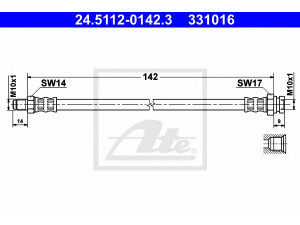 ATE 24.5112-0142.3 stabdžių žarnelė 
 Stabdžių sistema -> Stabdžių žarnelės
55700975, 5 62 274, 55700975