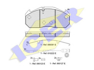 ICER 151040-110 stabdžių trinkelių rinkinys, diskinis stabdys