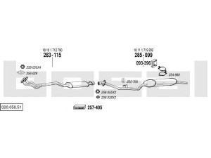 BOSAL 020.058.51 išmetimo sistema 
 Išmetimo sistema -> Išmetimo sistema, visa