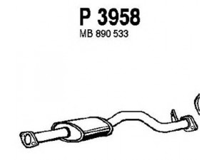 FENNO P3958 vidurinis duslintuvas 
 Išmetimo sistema -> Duslintuvas
MB890533