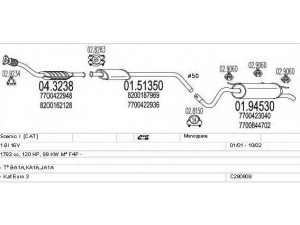 MTS C280809011893 išmetimo sistema 
 Išmetimo sistema -> Išmetimo sistema, visa