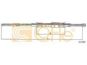 COFLE 10.7402 trosas, stovėjimo stabdys 
 Stabdžių sistema -> Valdymo svirtys/trosai
1H0609721, 1HM609721