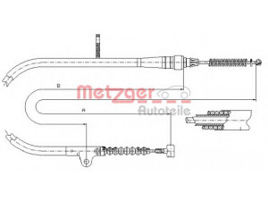 METZGER 17.0202 trosas, stovėjimo stabdys 
 Stabdžių sistema -> Valdymo svirtys/trosai
36531-9C005, 36561-9C005