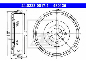 ATE 24.0223-0017.1 stabdžių būgnas 
 Stabdžių sistema -> Būgninis stabdys -> Stabdžių būgnas
191 609 617 A