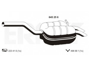 ERNST 645256 galinis duslintuvas 
 Išmetimo sistema -> Duslintuvas
1K5 253 609 B