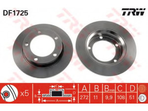 TRW DF1725 stabdžių diskas 
 Stabdžių sistema -> Diskinis stabdys -> Stabdžių diskas
21213501070, 2121350107080, 3501070