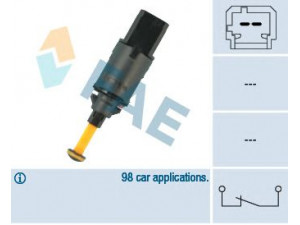 FAE 24897 stabdžių žibinto jungiklis 
 Stabdžių sistema -> Stabdžių žibinto jungiklis
96.346.679.80, 4534.44