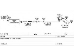 MTS C340015004870 išmetimo sistema 
 Išmetimo sistema -> Išmetimo sistema, visa