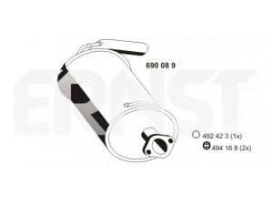 ERNST 690089 galinis duslintuvas 
 Išmetimo sistema -> Duslintuvas
14300-81A00